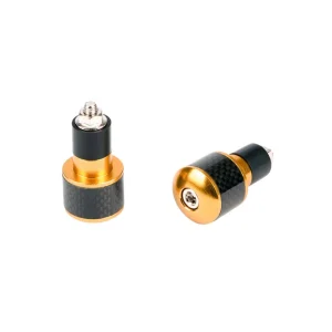 Embouts de guidon - 17mm carbone noir et anodisés jaune