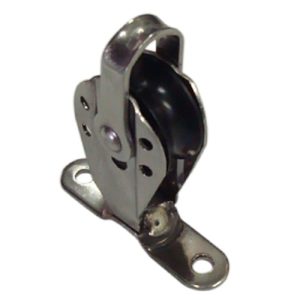 Polea giratoria con base plana y arraigo máx. 8 mm Ø