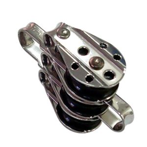 Polea triple con arraigo máx. 6 mm Ø