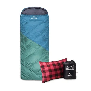 Pack con Sleeping Lil Celsius -7°C (20°F) y Almohada de Camping TETON